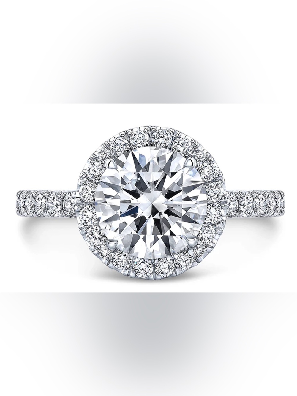NWT GRA Certified 1 Ct Halo Moissanite Ring 925 Sterling Silver Size 7.5 E/F VVS